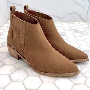 Mi.iM Francis Camel Brown Suede Chelsea Bootie Boot Shoe Size 8